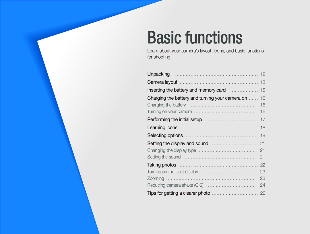 Samsung EC-PL150ZBPRIT, EC-PL151ZBDLE1, EC-PL150ZBPRGB, EC-PL151ZBDRE1, EC-PL150ZBPUE1, EC-PL150ZBPRE1 manual Basic functions 