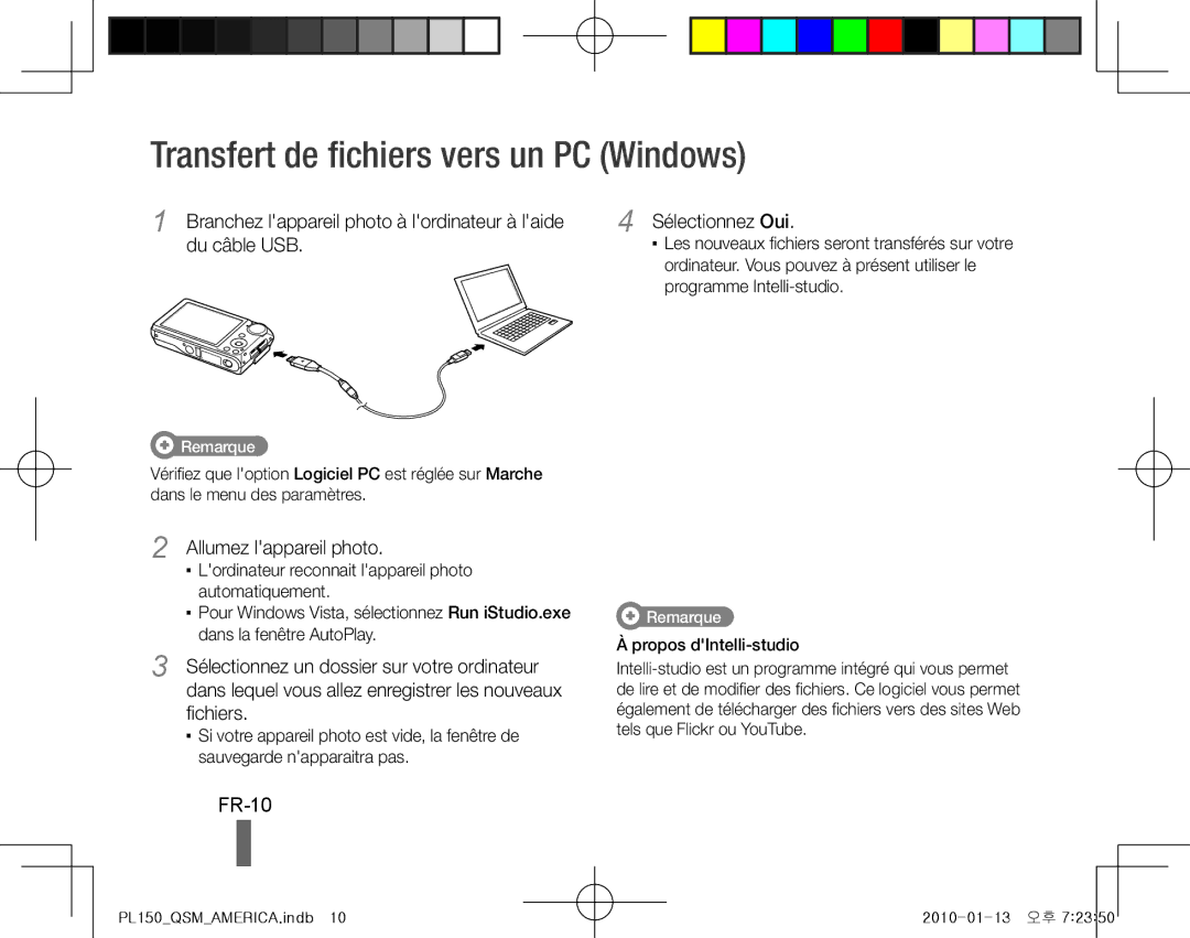 Samsung EC-PL150ZBPRDX manual Transfert de fichiers vers un PC Windows, FR-10, Allumez lappareil photo, Sélectionnez Oui 