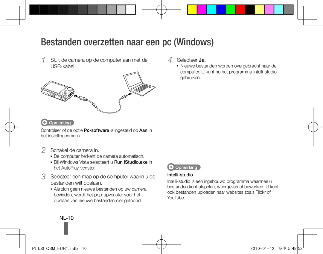 Samsung EC-PL150ZBPVRU, EC-PL151ZBDLE1 Bestanden overzetten naar een pc Windows, NL-10, Schakel de camera, Selecteer Ja 