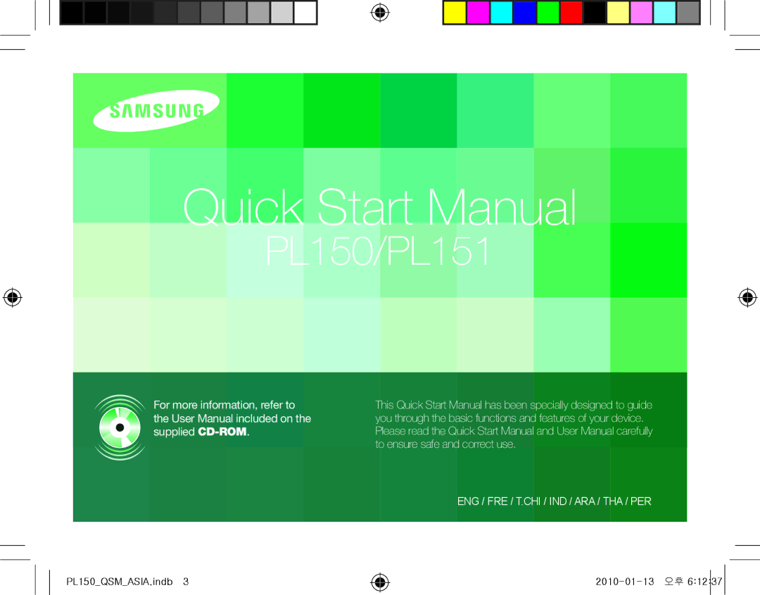 Samsung EC-PL150ZBPRGB, EC-PL151ZBDLE1, EC-PL151ZBDRE1, EC-PL150ZBPUE1, EC-PL150ZBPRE1, EC-PL150ZBPLE1 manual PL150/PL151 