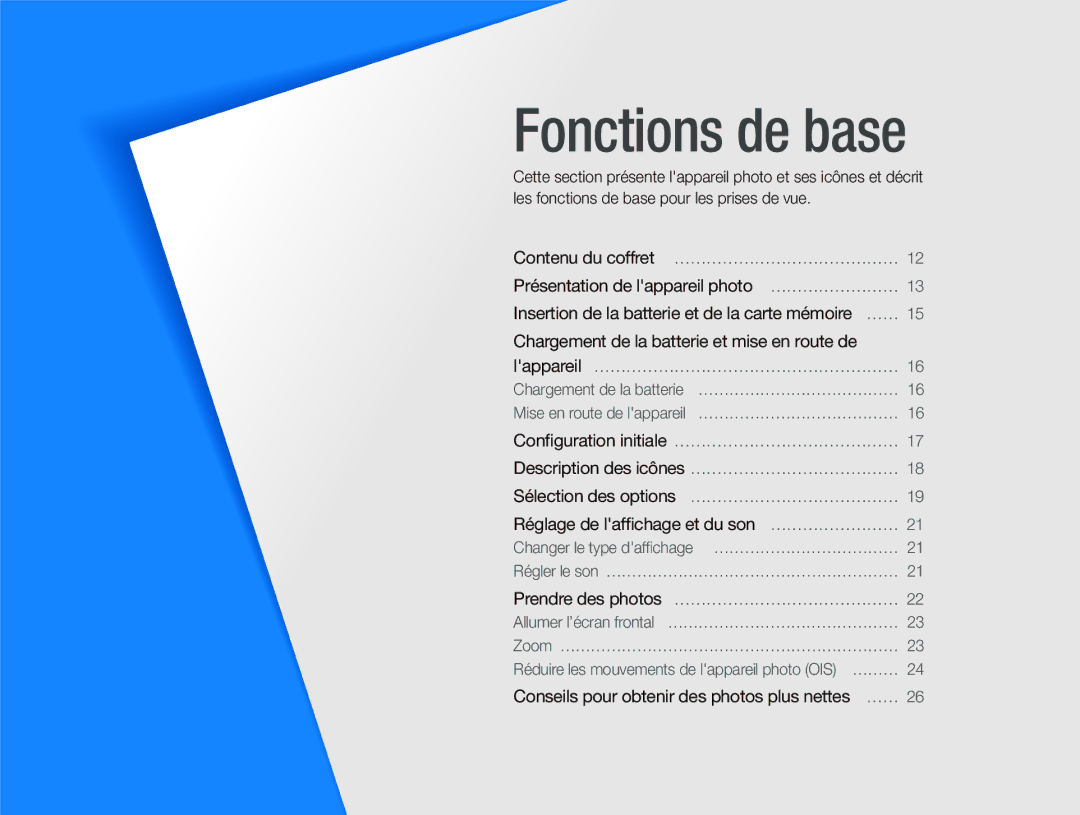 Samsung EC-PL150ZBPRE1, EC-PL151ZBDLE1 manual Contenu du coffret, Insertion de la batterie et de la carte mémoire …… 