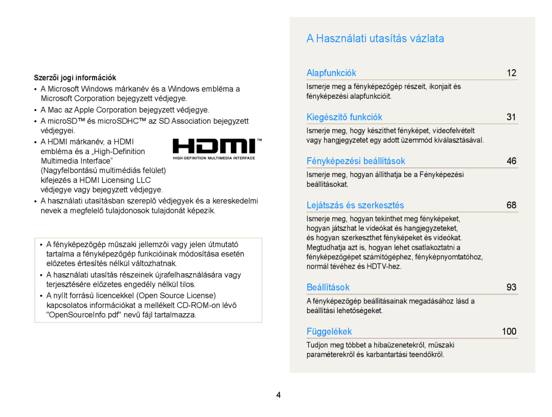 Samsung EC-PL170ZFPBE3, EC-PL170ZBPBE1, EC-PL170ZBPLE1, EC-PL170ZBPBE3 Használati utasítás vázlata, Szerzői jogi információk 