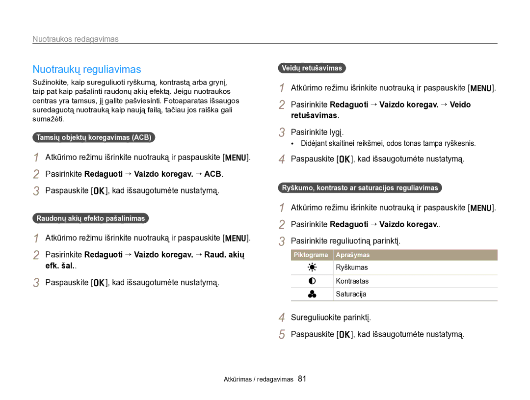 Samsung EC-PL170ZBPBE2 manual Atkūrimo režimu išrinkite nuotrauką ir paspauskite m, Pasirinkite lygį 