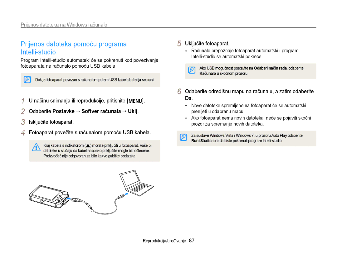 Samsung EC-PL170ZBPBE3, EC-PL170ZBPPE3 manual Uključite fotoaparat, Odaberite odredišnu mapu na računalu, a zatim odaberite 