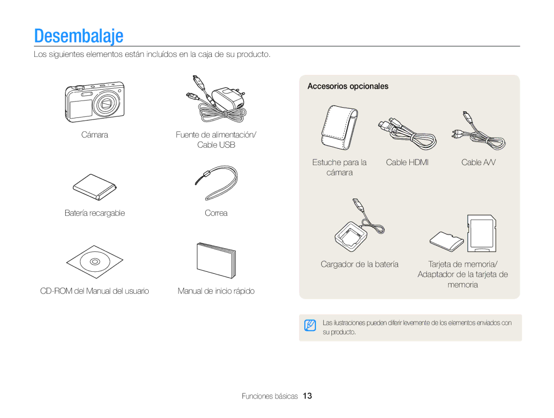 Samsung EC-PL170ZFPBE1, EC-PL170ZBPBE1, EC-PL170ZFPLE1, EC-PL170ZBPLE1, EC-PL170ZBPPE1, EC-PL170ZFPPE1 manual Desembalaje 