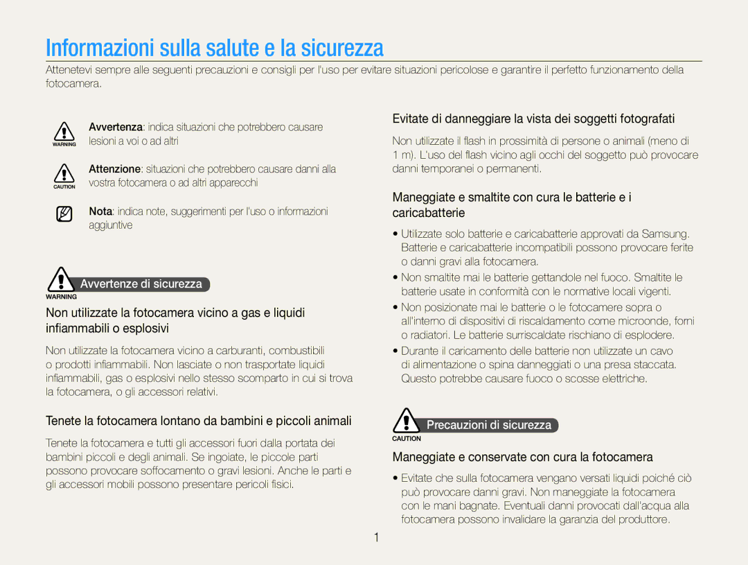 Samsung EC-PL200ZBPRIT, EC-PL200ZBDBUS Evitate di danneggiare la vista dei soggetti fotografati, Avvertenze di sicurezza 