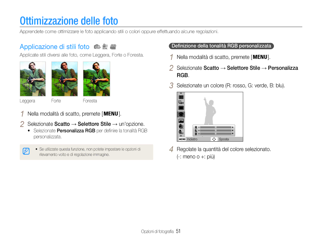 Samsung EC-PL200ZBDBUS, EC-PL200ZBPSIT, EC-PL200ZBPRIT, EC-PL200ZBPBIT Ottimizzazione delle foto, Applicazione di stili foto 