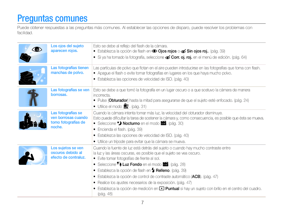 Samsung EC-PL200ZBPRE1, EC-PL200ZBPBE1 manual Preguntas comunes 