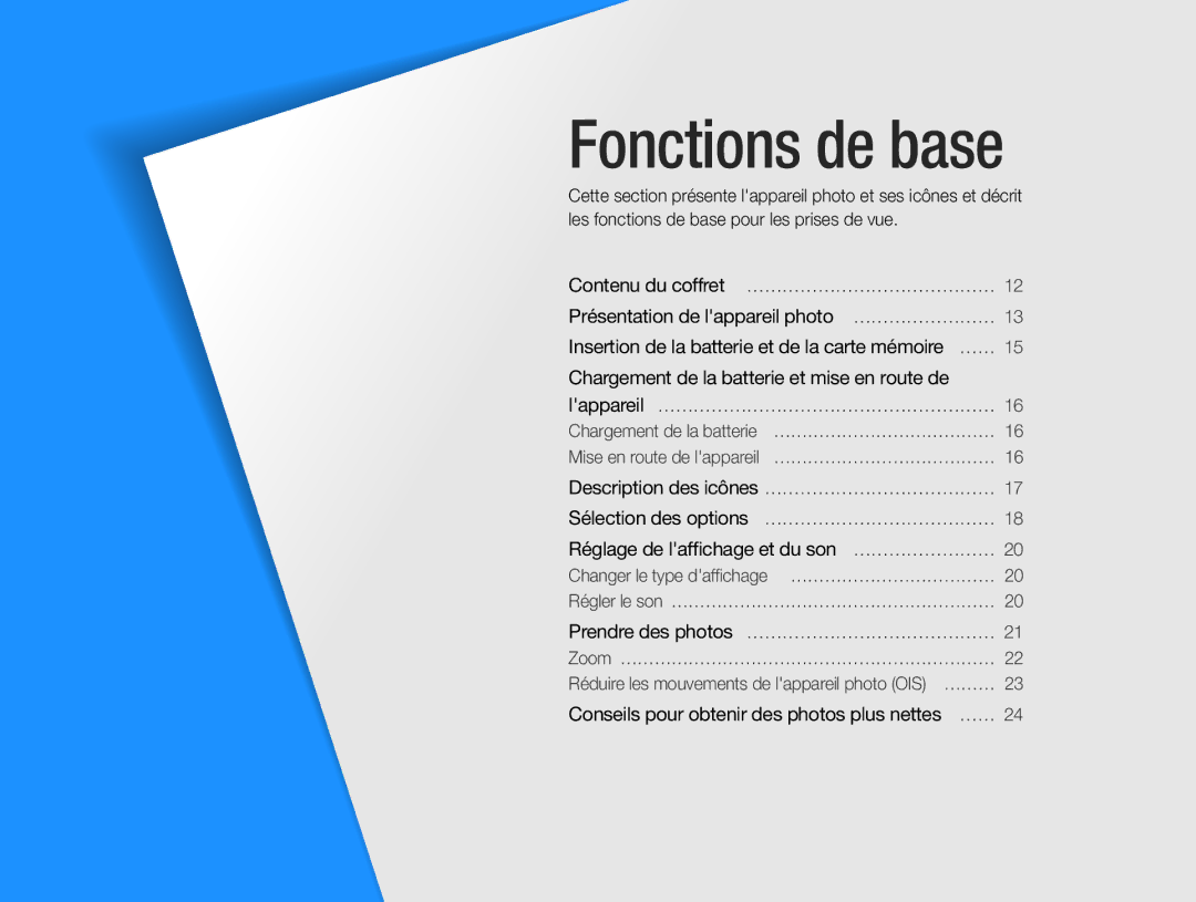 Samsung EC-PL201ZBPRE1, EC-PL200ZBPRE1, EC-PL201ZBPBE1, EC-PL200ZBPBE1, EC-PL201ZBPSE1 manual Fonctions de base 