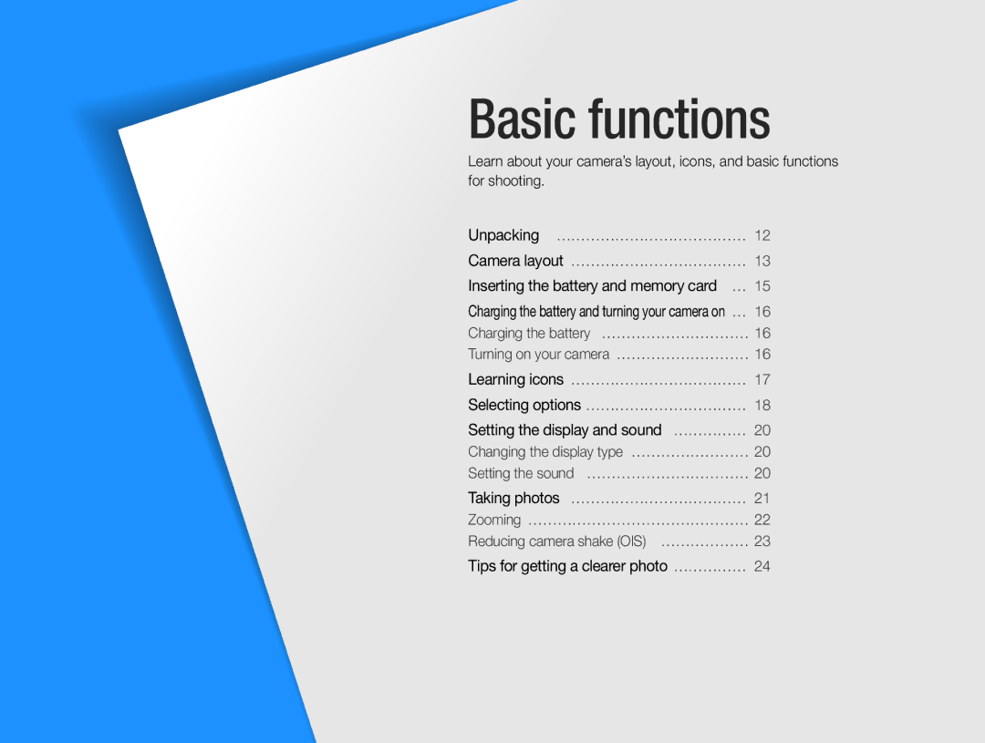 Samsung EC-PL200ZBDRVN, EC-PL200ZBPRE1, EC-PL201ZBPBE1, EC-PL201ZBPRE1, EC-PL200ZBPBE1, EC-PL201ZBPSE1 manual Basic functions 