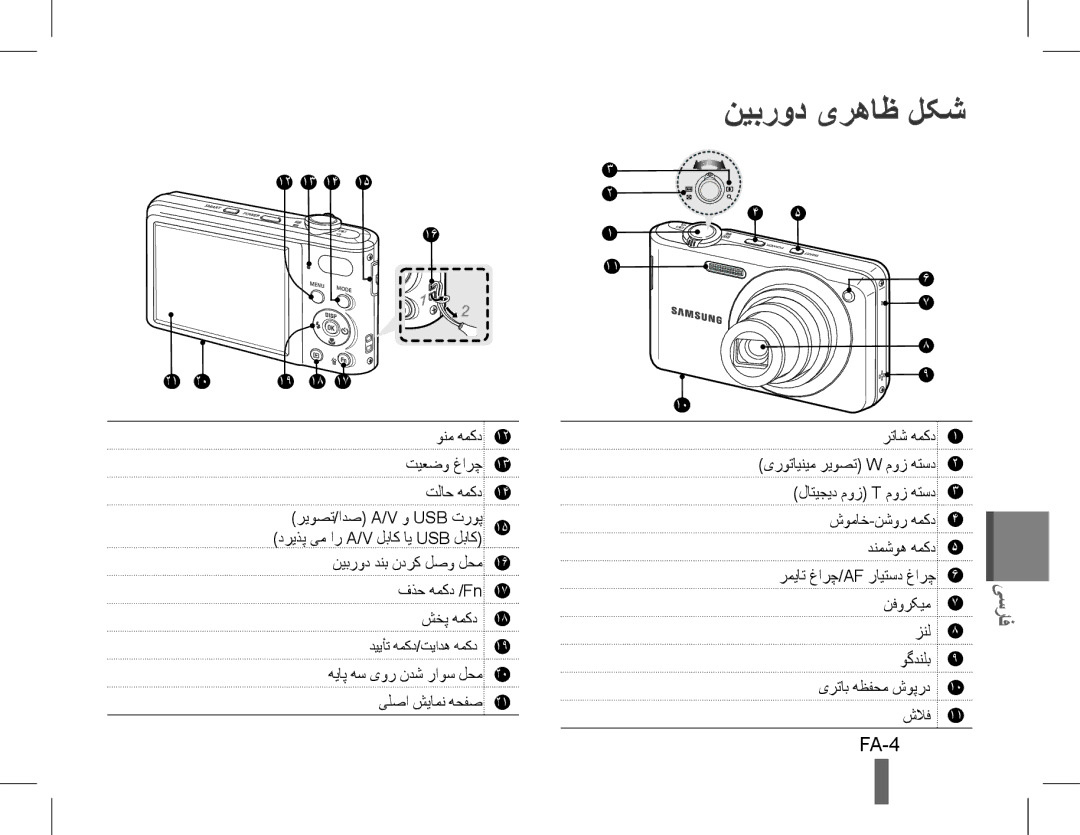 Samsung EC-PL200ZBPRRU, EC-PL200ZBPRE1, EC-PL90ZZBPRE1, EC-PL90ZZBARE1, EC-PL90ZZBPEE1, EC-PL200ZBPBE1 نیبرود یرهاظ لکش, FA-4 