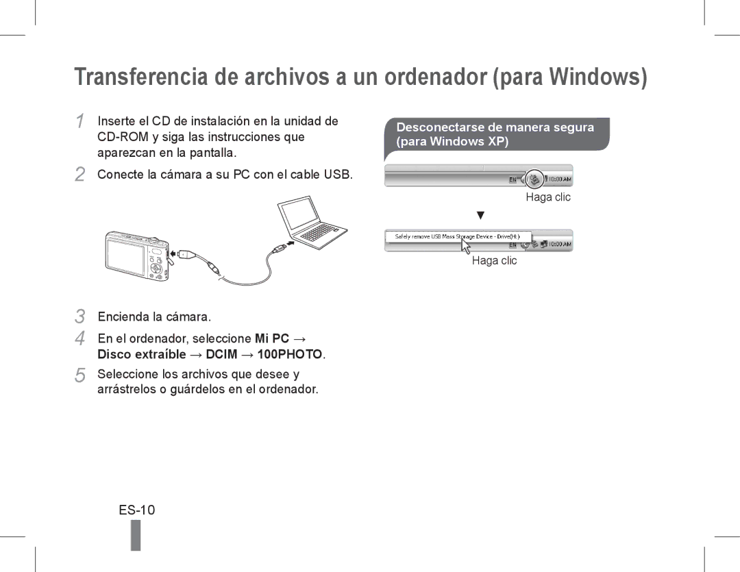 Samsung EC-PL200ZDPRIR, EC-PL200ZBPRE1, EC-PL90ZZBPRE1, EC-PL90ZZBARE1, EC-PL90ZZBPEE1, EC-PL200ZBPBE1 manual Para Windows XP 