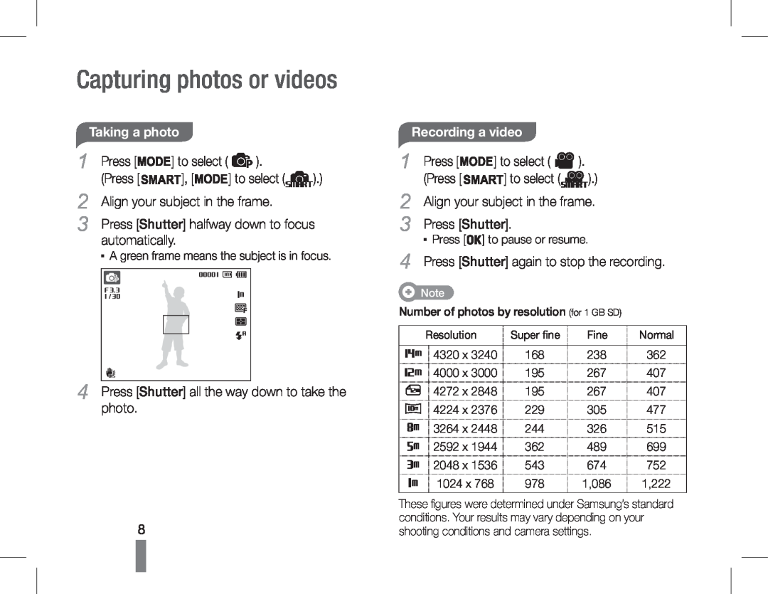 Samsung EC-PL90ZZBAAIT, EC-PL200ZBPRE1, EC-PL90ZZBPRE1, EC-PL90ZZBARE1 manual Capturing photos or videos, Recording a video 
