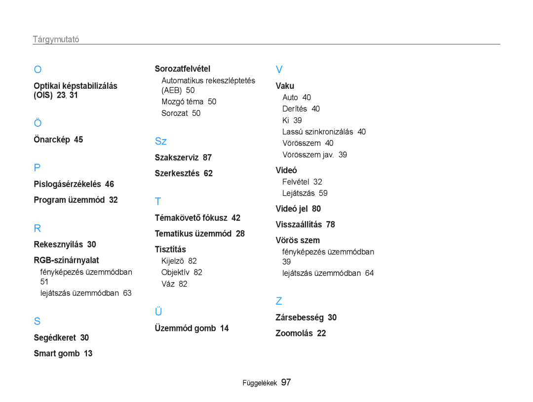 Samsung EC-PL200ZBPBE3, EC-PL200ZBPSIT manual Automatikus rekeszléptetés AEB Mozgó téma Sorozat, Kijelző Objektív Váz 