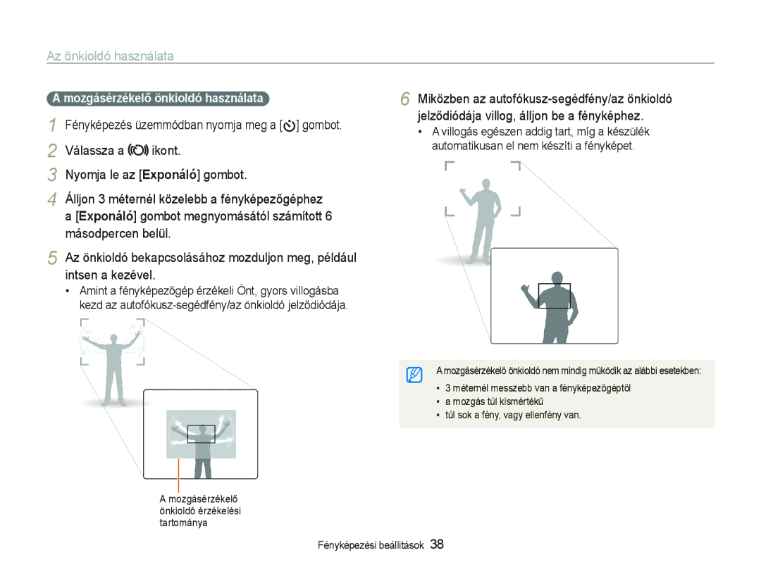 Samsung EC-PL20ZZBPBE2, EC-PL20ZZBPBE1 manual Az önkLoOGy haszniOaWa, 9iOassza a LkonW Nyomja Oe az Exponáló gomEoW 