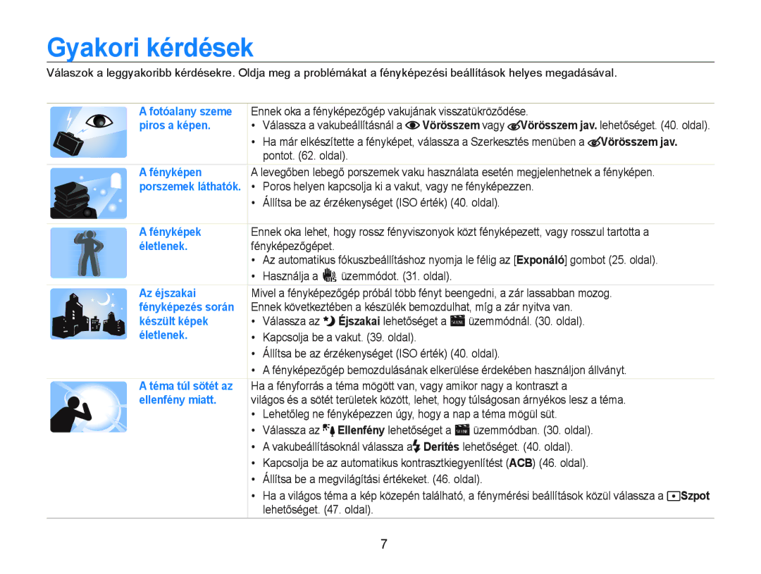 Samsung EC-PL20ZZBPPE2 Gyakori kérdések, ‡ ÈOOtWsa EH az éUzékHnységHW ,S2 éUWék 4 oOGaO, ÜzHmmyGEan 3 oOGaO 