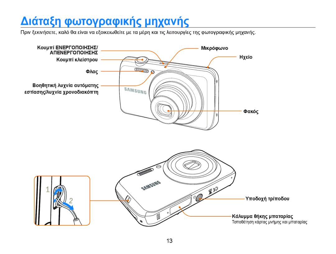 Samsung EC-PL20ZZBPPE3, EC-PL20ZZBPBE3, EC-PL20ZZBPSE3, EC-PL20ZZBPRE3 manual ΔȚȐταξη φωτȠγραφȚκȒς μηχαȞȒς 