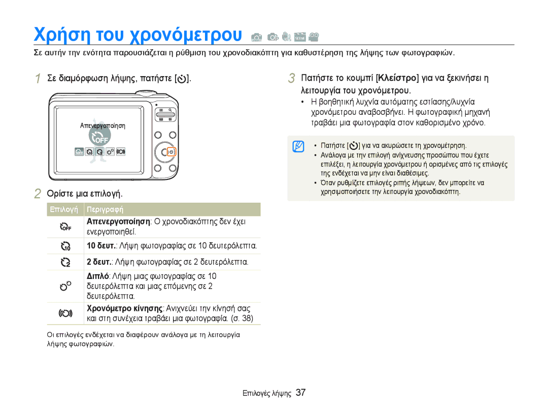 Samsung EC-PL20ZZBPPE3, EC-PL20ZZBPBE3 ȊρȒση τȠυ χρȠȞȩμετρȠυ , ȈİįȚĮȝȩȡĳȦıȘȜȒȥȘȢʌĮĲȒıĲİ @, ȄȡȓıĲİȝȚĮİʌȚȜȠȖȒ 