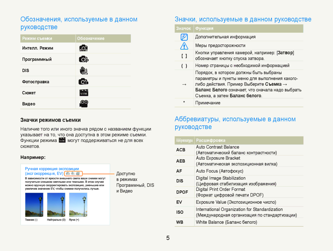 Samsung EC-PL20ZZBPPRU manual Ɉɛɨɡɧɚɱɟɧɢɹɢɫɩɨɥɶɡɭɟɦɵɟɜɞɚɧɧɨɦ Ɪɭɤɨɜɨɞɫɬɜɟ, Ɂɧɚɱɤɢɢɫɩɨɥɶɡɭɟɦɵɟɜɞɚɧɧɨɦɪɭɤɨɜɨɞɫɬɜɟ 