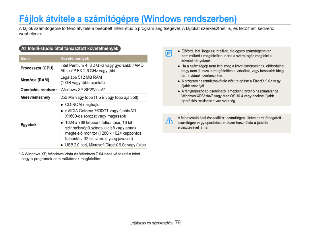 Samsung EC-PL21ZZBPPE2, EC-PL210ZBPBE1, EC-PL210ZBPSE1, EC-PL21ZZBPBE2 Fájlok átvitele a számítógépre Windows rendszerben 