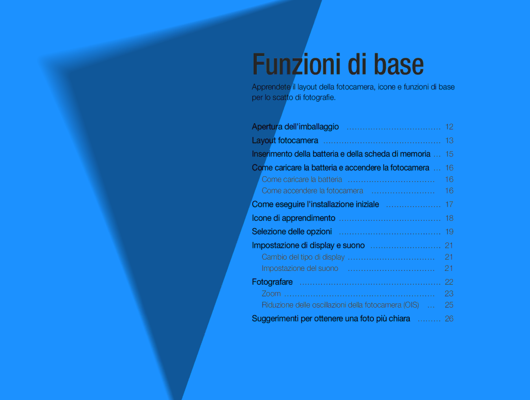 Samsung EC-PL210ZDPBME, EC-PL210ZBPBE1, EC-PL210ZDPSME, EC-PL21ZZBPBE3, EC-PL21ZZBPPE1, EC-PL21ZZBPSE3 manual Funzioni di base 