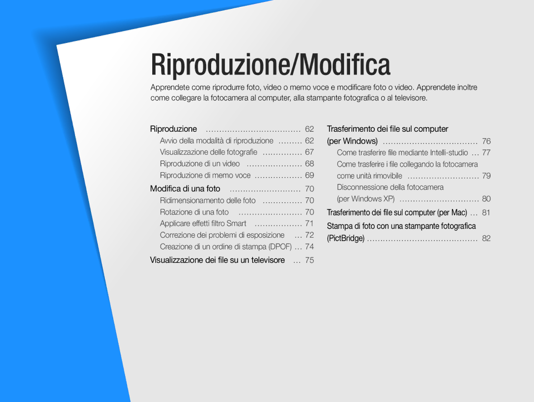 Samsung EC-PL210ZCPSCN, EC-PL210ZBPBE1, EC-PL210ZDPSME, EC-PL21ZZBPBE3, EC-PL21ZZBPPE1, EC-PL210ZDPBME Riproduzione/Modifica 