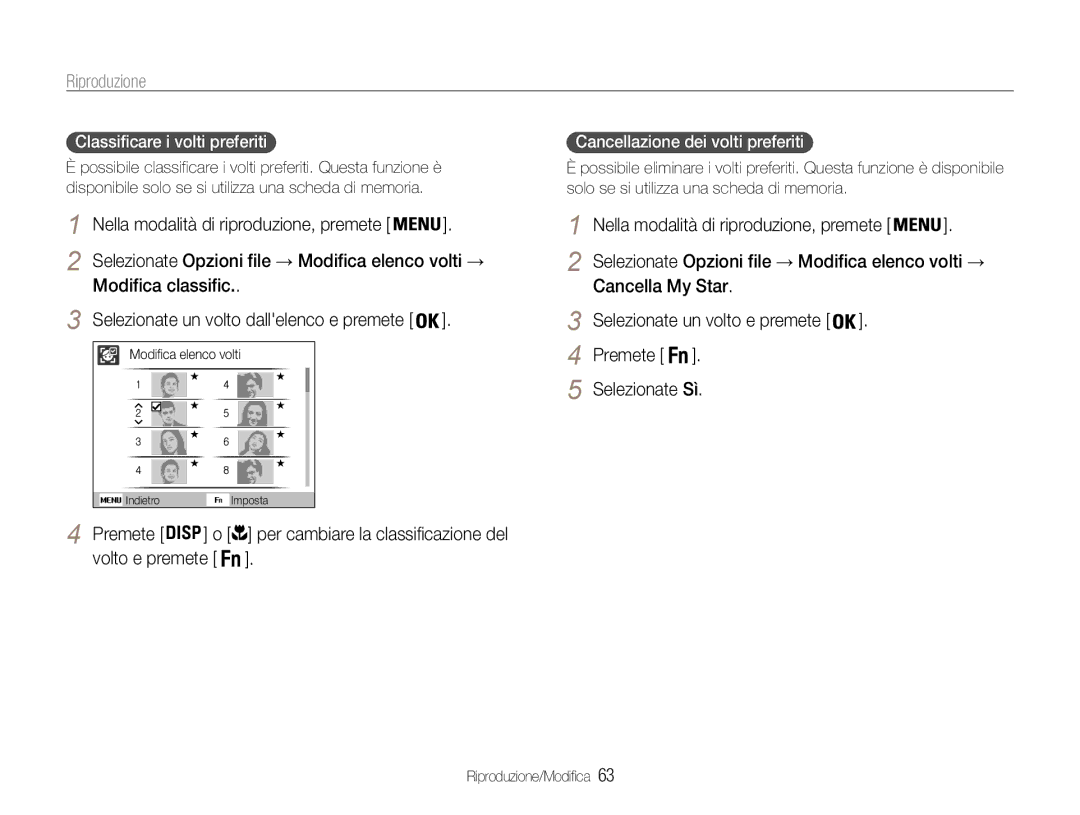 Samsung EC-PL210ZBPBE1, EC-PL210ZDPSME, EC-PL21ZZBPBE3, EC-PL21ZZBPPE1, EC-PL210ZDPBME, EC-PL21ZZBPSE3 manual Riproduzione 