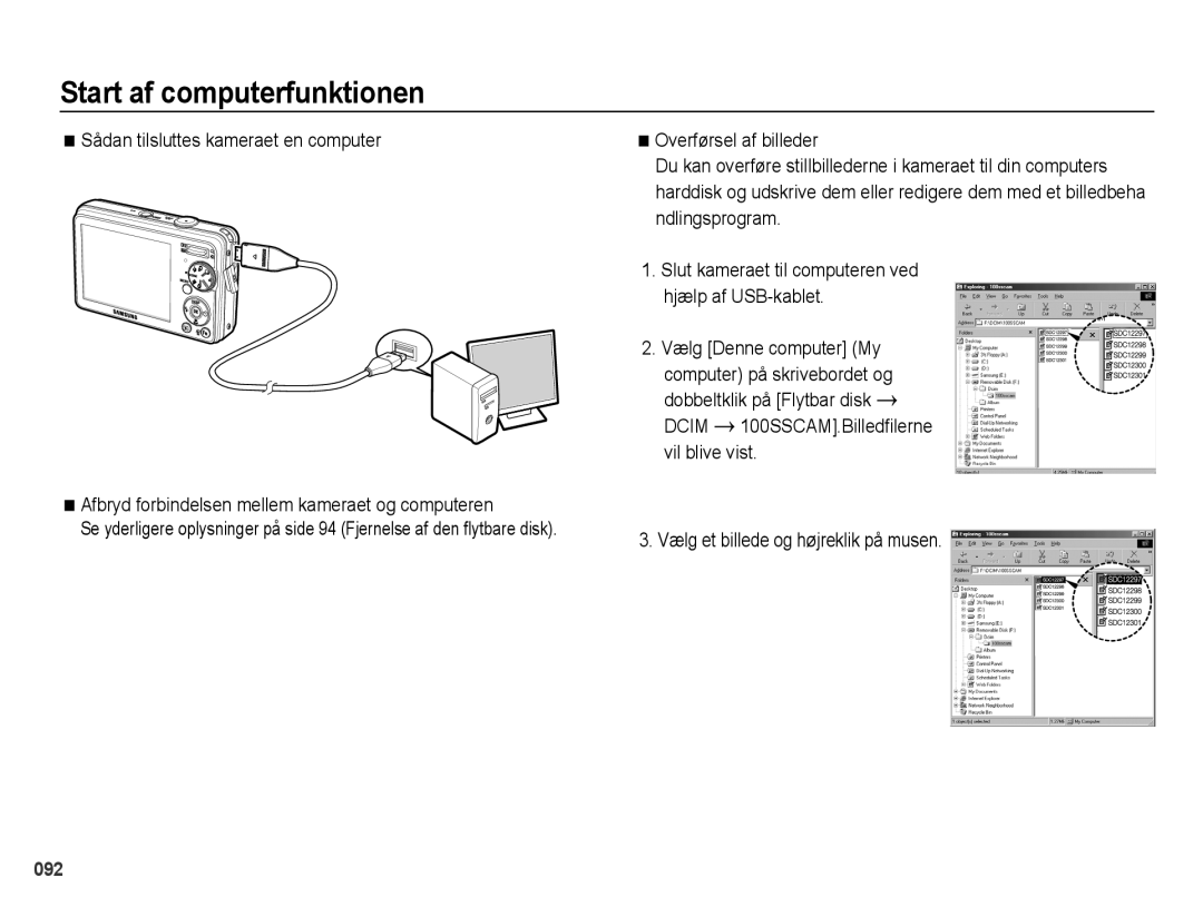 Samsung EC-PL50ZBBP/E2, EC-PL50ZABP/E2, EC-PL50ZSBP/E2, EC-PL50ZPBP/E2 manual Vælg et billede og højreklik på musen 