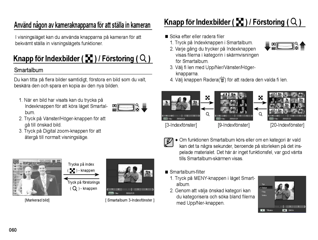 Samsung EC-PL50ZBBP/E2, EC-PL50ZABP/E2, EC-PL50ZSBP/E2 Smartalbum, Gå till önskad bild, Återgå till normalt visningsläge 