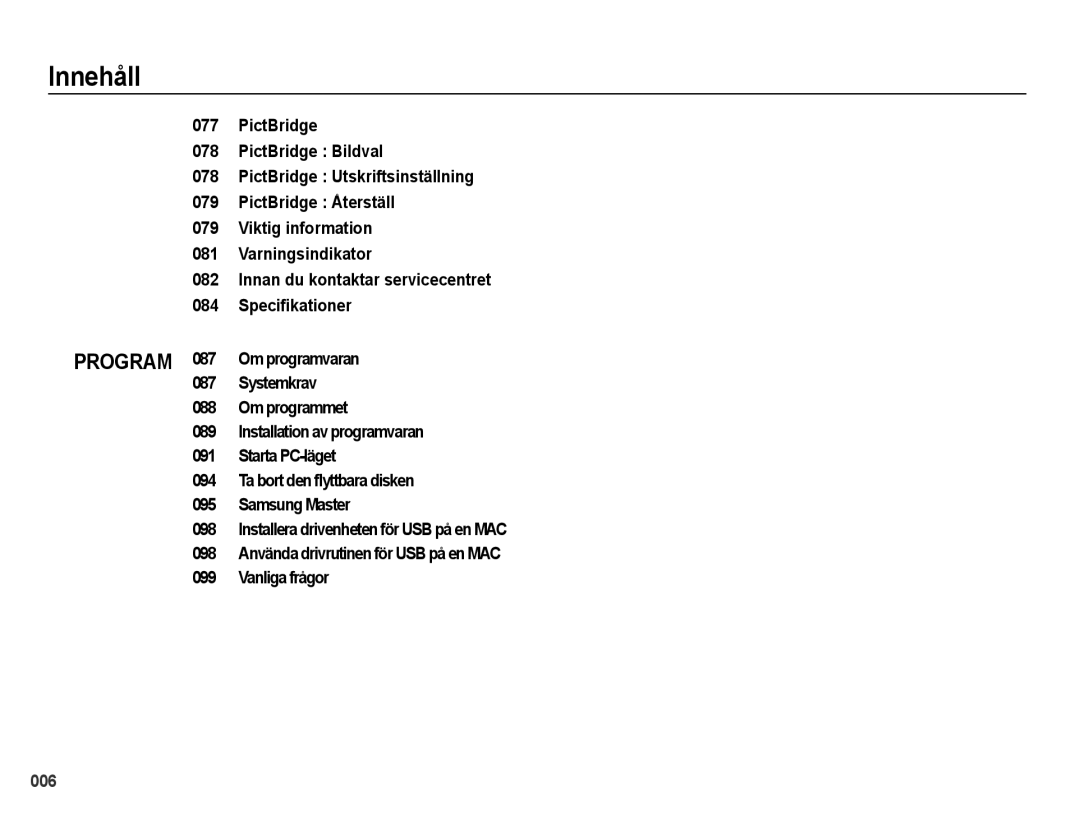 Samsung EC-PL50ZPBP/E2, EC-PL50ZABP/E2, EC-PL50ZBBP/E2, EC-PL50ZSBP/E2 manual 006 