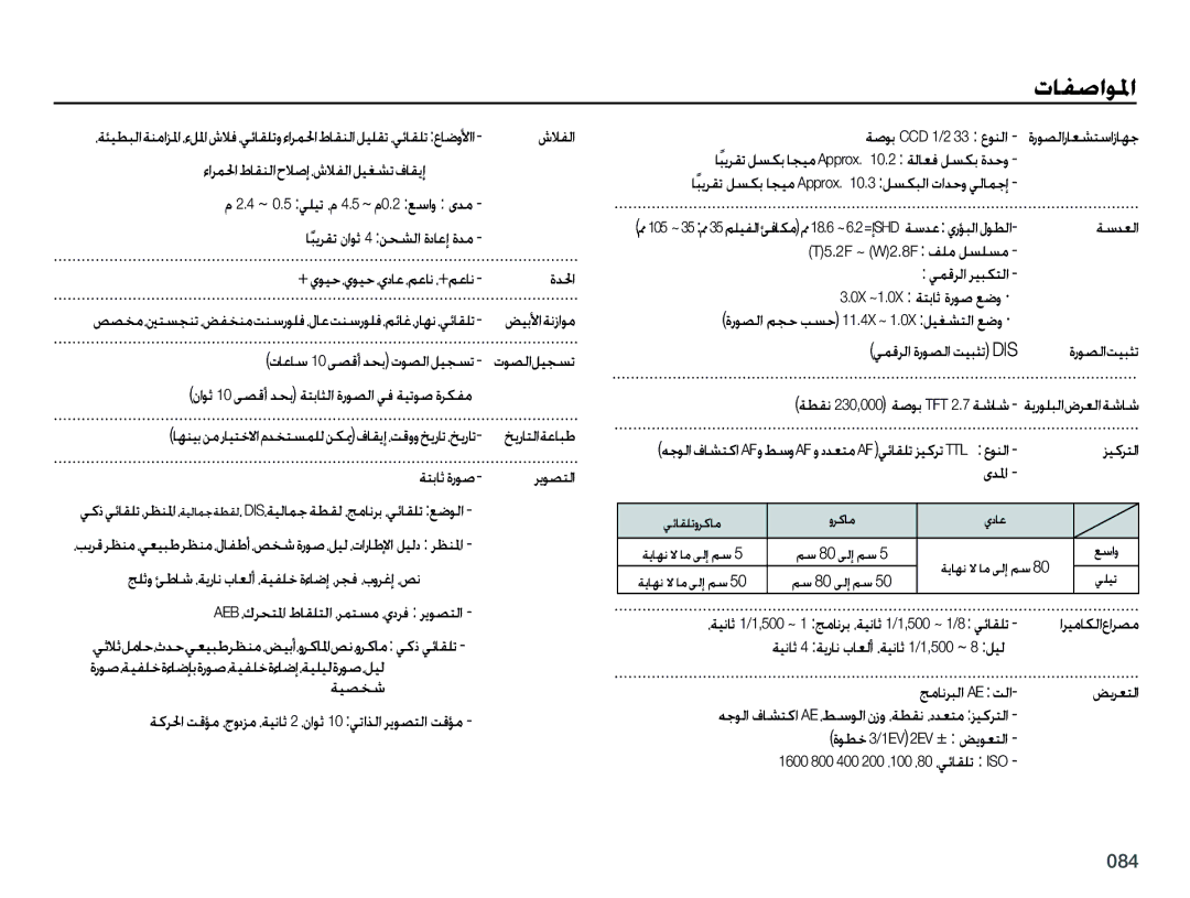 Samsung EC-PL50ZSBP/ME, EC-PL50ZBBP/E1 &# ،ﻙﺮﺤﺘﳌﺍ ﻁﺎﻘﻠﺘﻟﺍ ،ﺮﻤﺘﺴﻣ ،ﻱﺩﺮﻓ  ﺮﻳﻮﺼﺘﻟﺍ, ﺔﻴﺼﺨﺷ, ﺔﺳﺪﻌﻟﺍ, ﺓﺭﻮﺼﻟﺍﺖﻴﺒﺜﺗ, ﺾﻳﺮﻌﺘﻟﺍ 