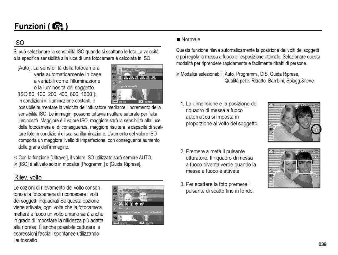 Samsung EC-PL50ZABP/IT, EC-PL50ZBBP/IT, EC-PL50ZABA/IT, EC-PL50ZSBP/IT Rilev. volto, La luminosità del soggetto, Normale 