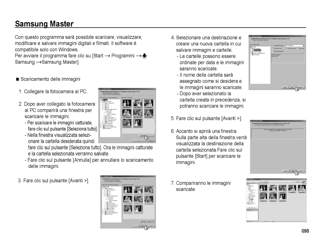 Samsung EC-PL50ZBBP/IT manual Samsung Master, Onare la cartella desiderata quindi, Compariranno le immagini scaricate 