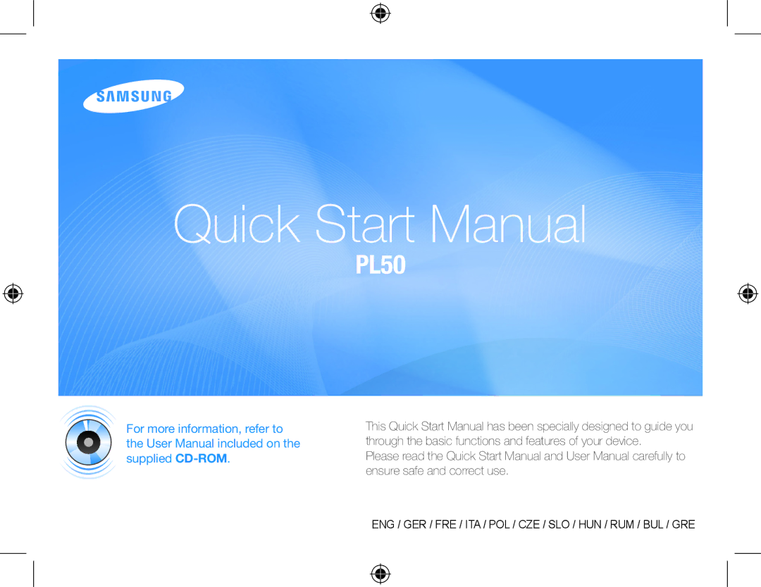 Samsung EC-PL50ZBBP/RU, EC-PL50ZSBP/RU, EC-PL50ZABP/RU manual 