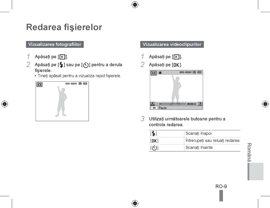 Samsung EC-PL50ZBBP/E3, EC-PL50ZPBP/FR manual Redarea fişierelor, Vizualizarea fotografiilor, Vizualizarea videoclipurilor 