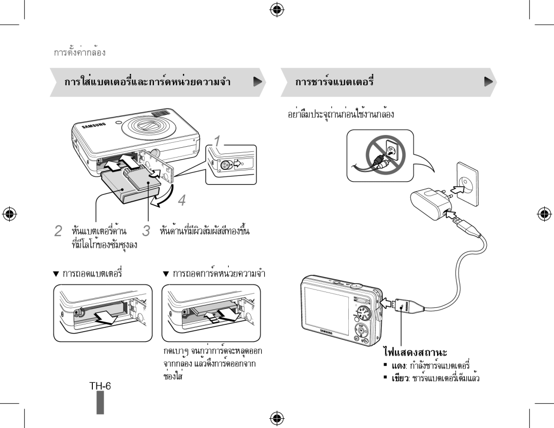 Samsung EC-PL50ZSBP/E1, EC-PL50ZPBP/FR, EC-PL50ZABP/FR, EC-PL50ZSBP/FR, EC-PL50ZBBP/FR, EC-PL50ZSBP/GB, EC-PL50ZAAP ไฟแสดงสถานะ 