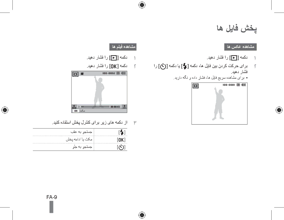 Samsung EC-PL50ZBBP/ZA manual اه لیاف شخپ, FA-9, اه ملیف هدهاشماه سکع هدهاشم, دینک هدافتسا شخپ لرتنک یارب ریز یاه همکد زا3 