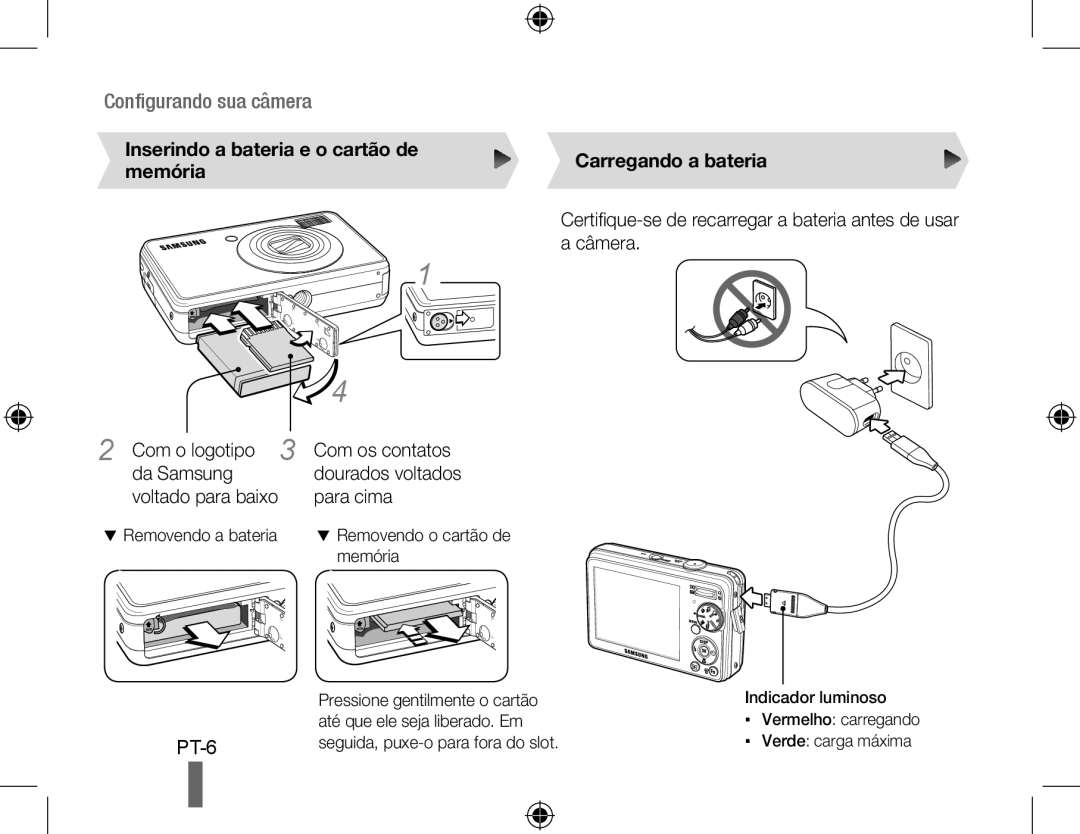 Samsung EC-PL50ZABA/IT, EC-PL50ZPBP/FR, EC-PL50ZABP/FR, EC-PL50ZSBP/FR, EC-PL50ZBBP/FR, EC-PL50ZSBP/GB Configurando sua câmera 