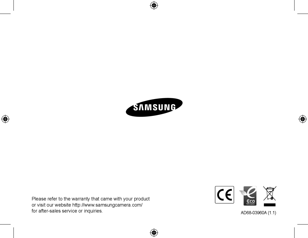 Samsung EC-PL50ZBBP/E1 Please refer to the warranty that came with your product, for after-sales service or inquiries 