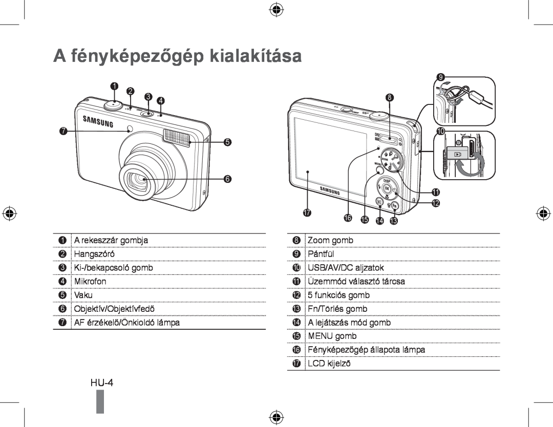 Samsung EC-PL50ZADP/ME, EC-PL50ZPBP/FR, EC-PL50ZABP/FR, EC-PL50ZSBP/FR, EC-PL50ZBBP/FR manual A fényképezőgép kialakítása 