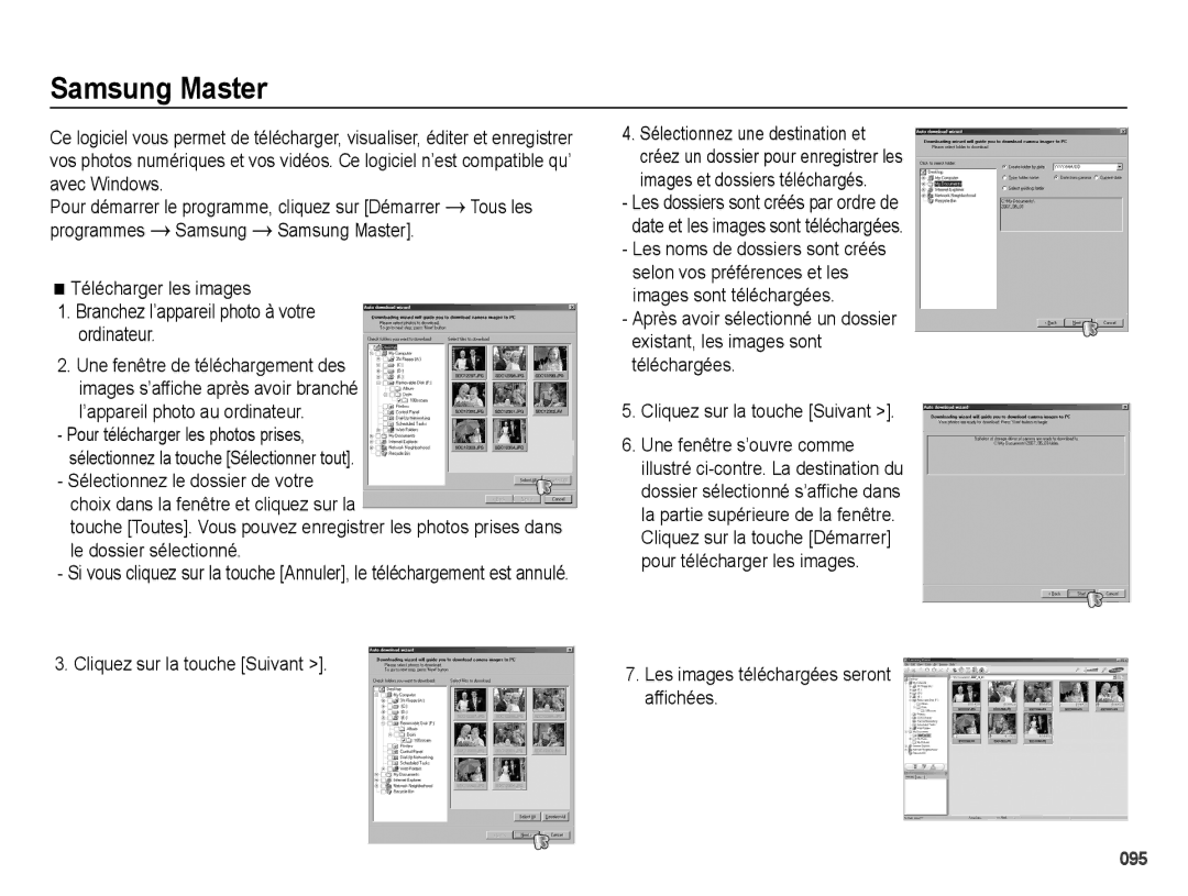 Samsung EC-PL50ZABP/FR manual Samsung Master, Sélectionnez la touche Sélectionner tout, Cliquez sur la touche Suivant 