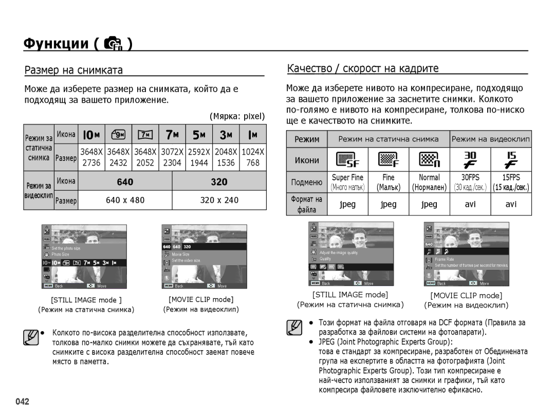 Samsung EC-PL50ZBBP/E3, EC-PL50ZSBP/E3, EC-PL50ZPBP/E3, EC-PL50ZABP/E3, EC-PL50ZSBP/RU manual Ще е качеството на снимките 