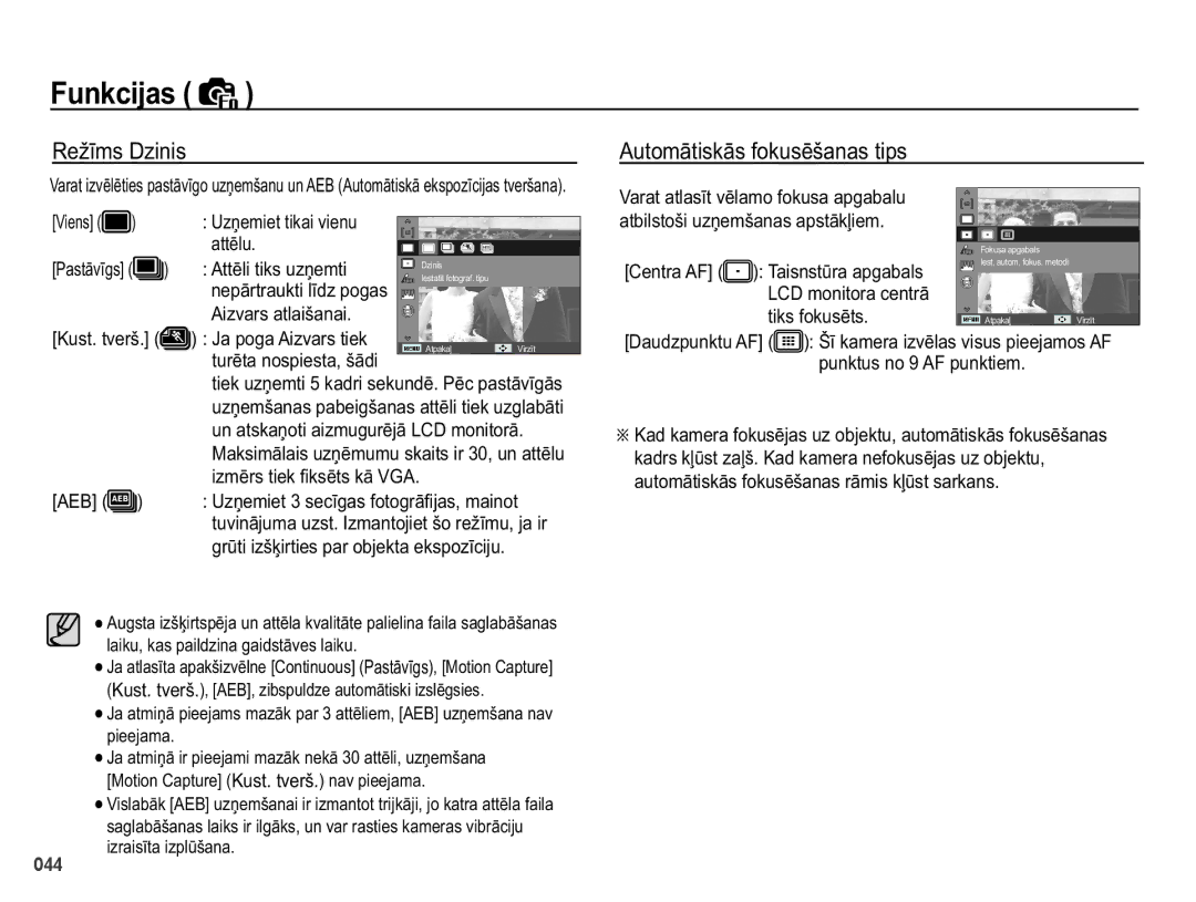 Samsung EC-PL50ZSBP/RU manual 5HåƯPVLQLV, $XWRPƗWLVNƗVIRNXVƝãDQDVWLSV, Dwwɲox, 9DUDWDWODVƯWYƝODPRIRNXVDDSJDEDOX 