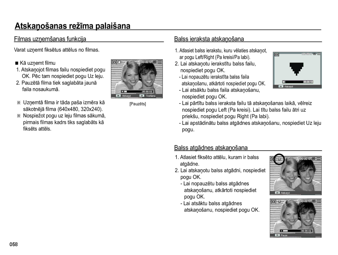 Samsung EC-PL50ZABP/RU, EC-PL50ZSBP/RU manual LOPDVXƼHPãDQDVIXQNFLMD, DOVVLHUDNVWDDWVNDƼRãDQD, DOVVDWJƗGQHVDWVNDƼRãDQD 