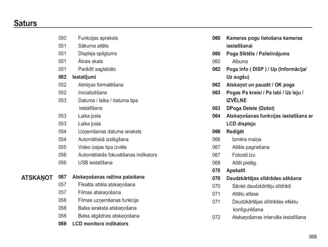 Samsung EC-PL50ZSBP/RU manual XqnflmdvDsudnvwv, 6ƗNXPDDWWƝOV, LvsohmdVslojwxpv, ƖwudlvVndwv, $Oexpv, 3DUƗGƯWVDJODEƗWR 