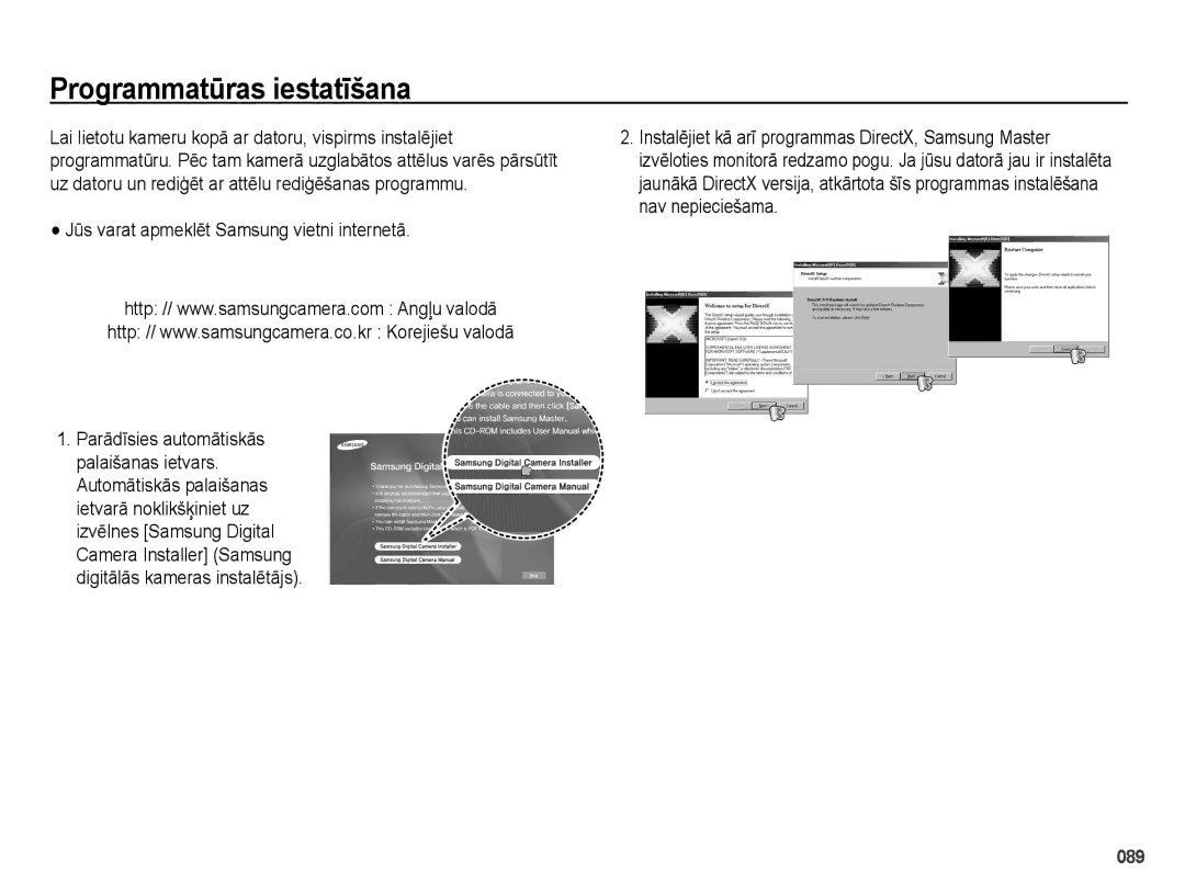 Samsung EC-PL50ZSBP/RU, EC-PL50ZBBP/RU manual Programmatūras iestatīšana, Jūs varat apmeklēt Samsung vietni internetā 