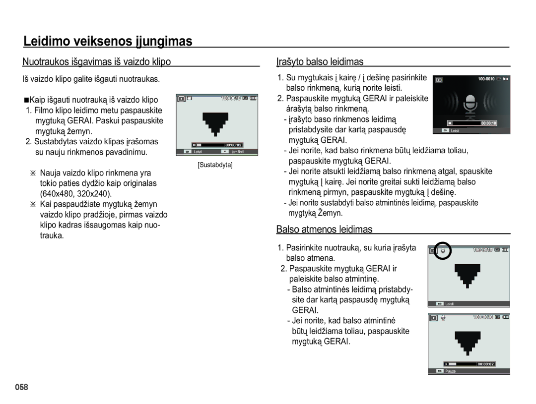 Samsung EC-PL50ZABP/RU manual 1XRWUDXNRVLãJDYLPDVLãYDLGRNOLSR, ƲUDã\WREDOVROHLGLPDV, DovrDwphqrvOhlglpdv, Wudxnd 