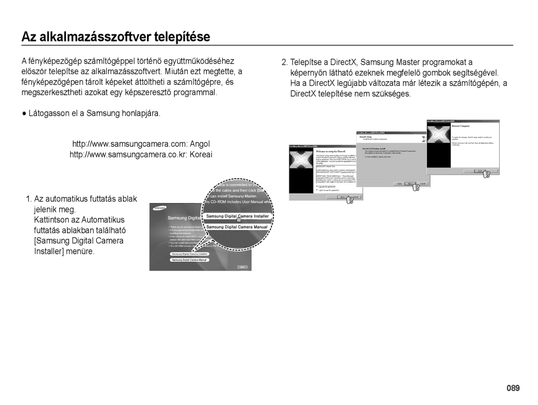 Samsung EC-PL51ZZBPAE1, EC-PL51ZZBPNE1, EC-PL51ZZBPAIT, EC-PL51ZZBPBIT, EC-PL51ZZBPNE3 manual Az alkalmazásszoftver telepítése 