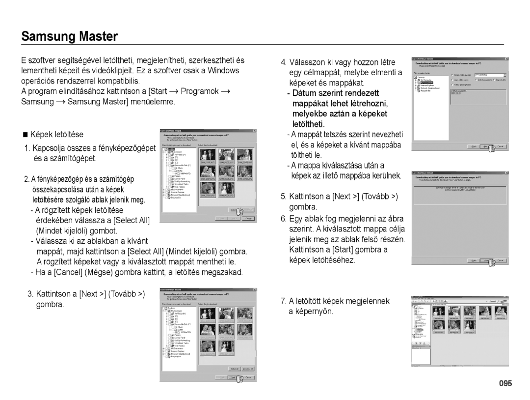 Samsung EC-PL51ZZBPRE3, EC-PL51ZZBPAE1, EC-PL51ZZBPNE1, EC-PL51ZZBPAIT, EC-PL51ZZBPBIT manual Samsung Master, Képek letöltése 