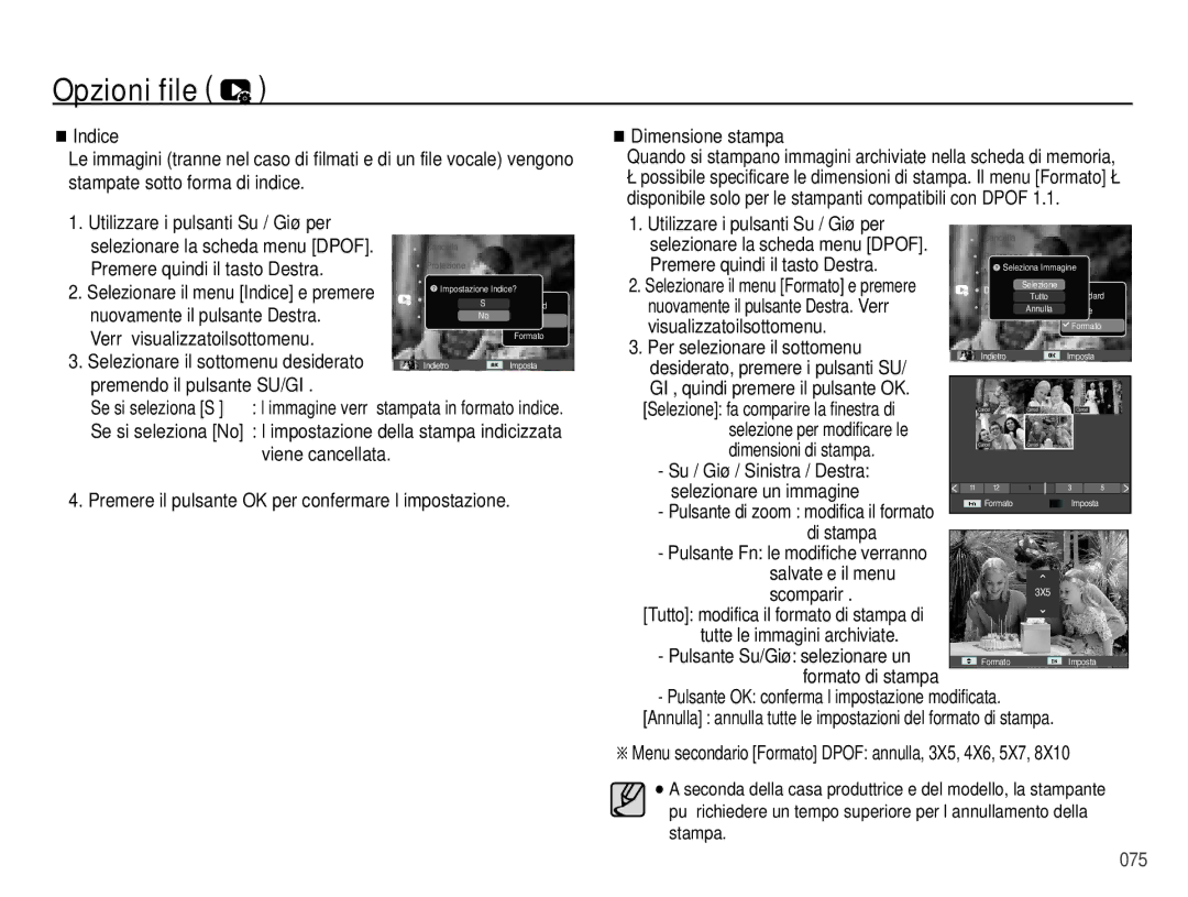 Samsung EC-PL51ZZBPBE1 manual Nuovamente il pulsante Destra, Verrà visualizzatoilsottomenu, Premendo il pulsante SU/GIÙ 